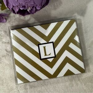 NEW Gold and White Chevron Monogrammed Thank You Cards